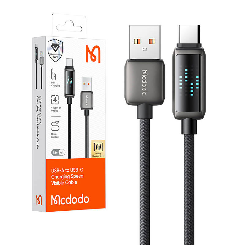 Mcdodo CA-2350 USB-A to USB-C cable, 6A, LED display, 1.2m_3