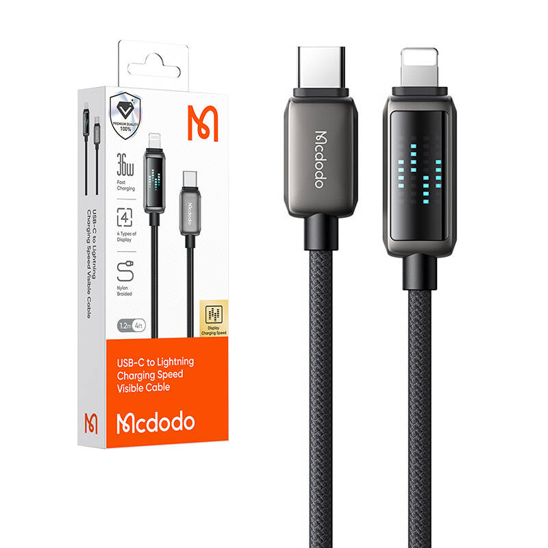 Mcdodo CA-2630 USB-C to Lightning cable, 36W, LED display, 1.2m_3