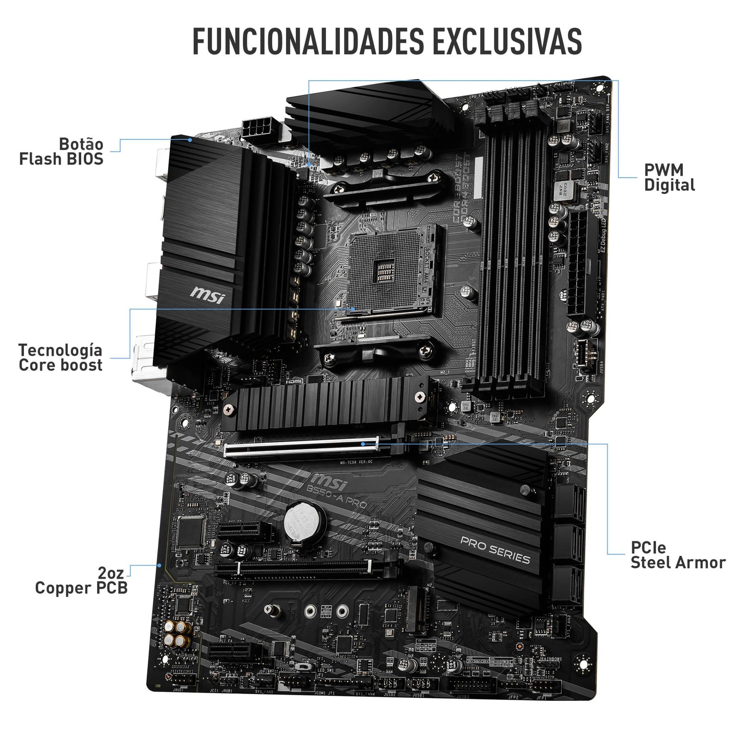Motherboard ATX MSI B550-A Pro SktAM4