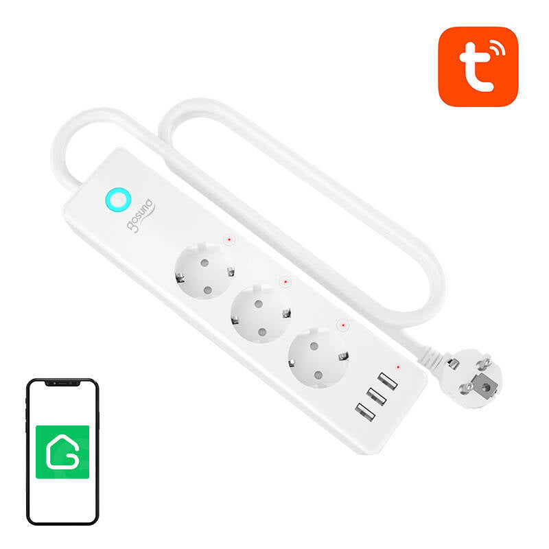 Gosund P1 PLUS smart WiFi power strip (4x AC schuko, 3x USB-A) Tuya_0