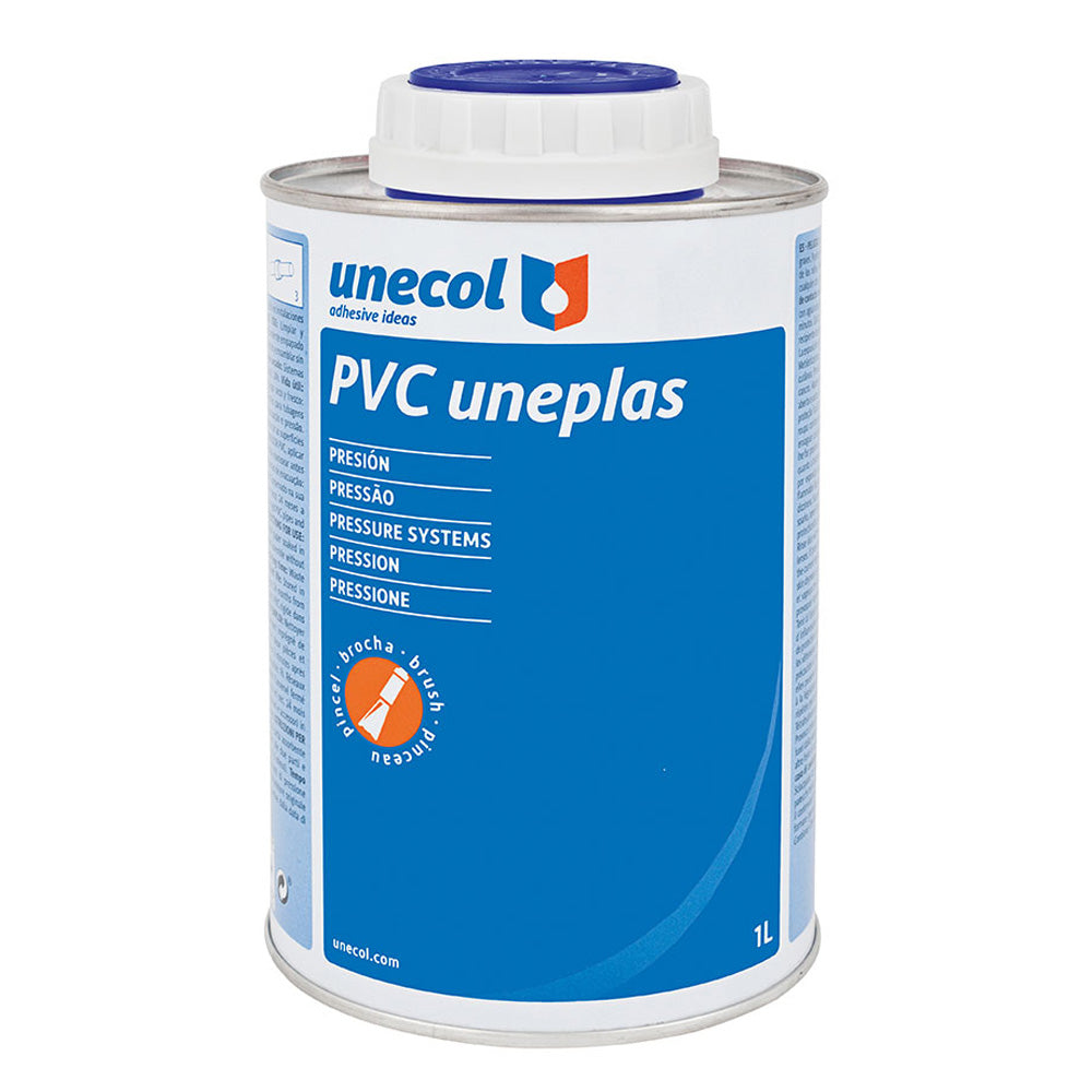 Pvc uneplas, embalagem metálica 1l com pincel a2040 unecol_0
