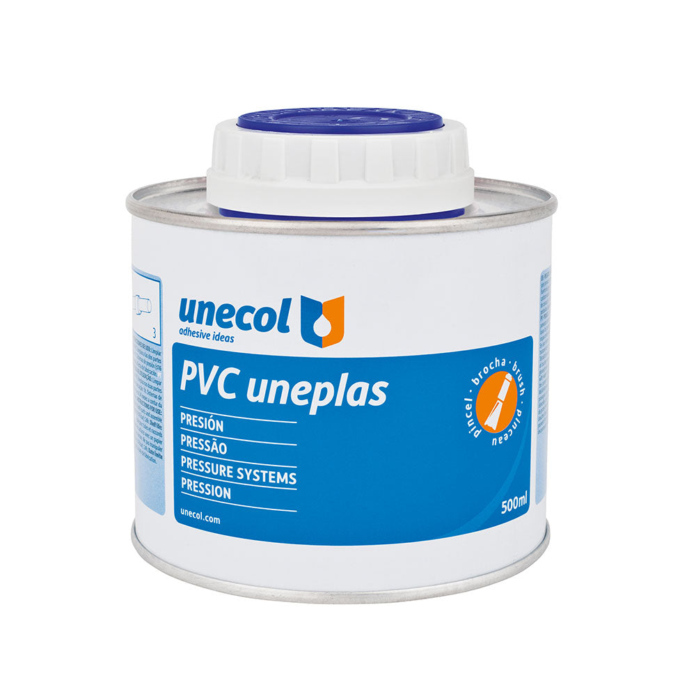 Pvc uneplas, embalagem metálica 500ml com pincel a2041 unecol_0