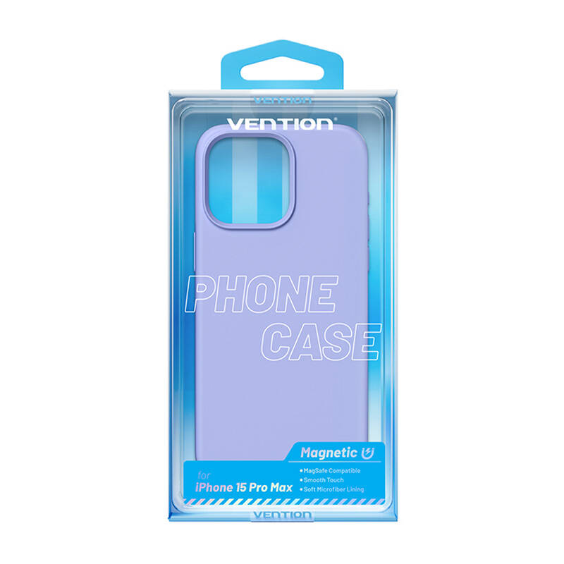 Funda Silicona con Magsafe Vention KUFV0-40/ Compatible con iPhone 15 Pro Max/ Morada_4