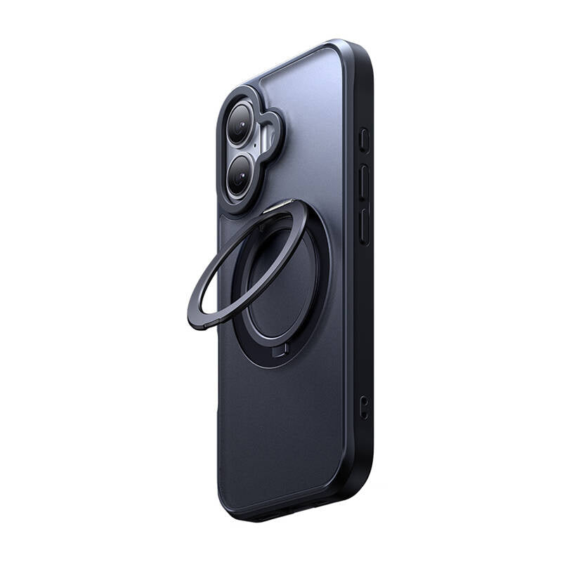 McDodo PC-4930 MagSafe case for iPhone 16 with stand (black)_1