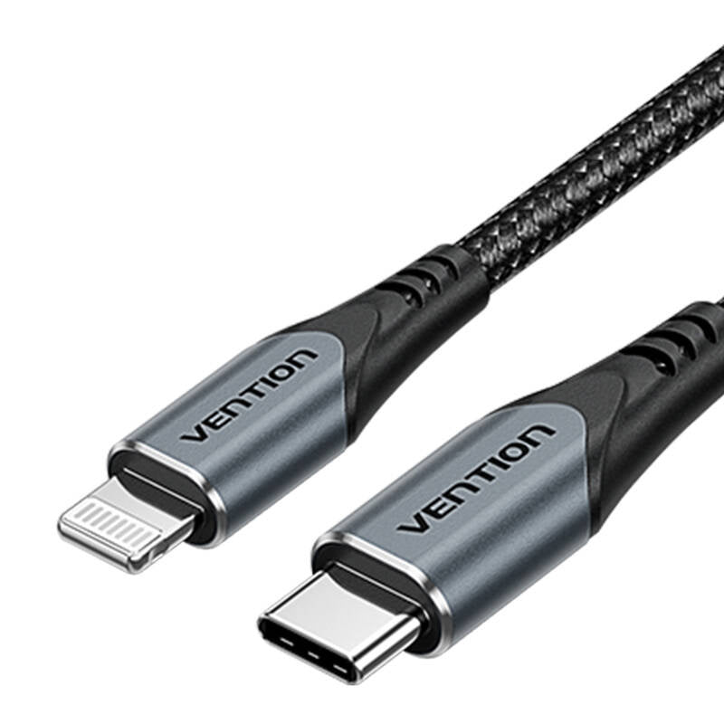 GaN Vention USB-C 20W Charger + USB-C-L 1m Cable (Gray)_4
