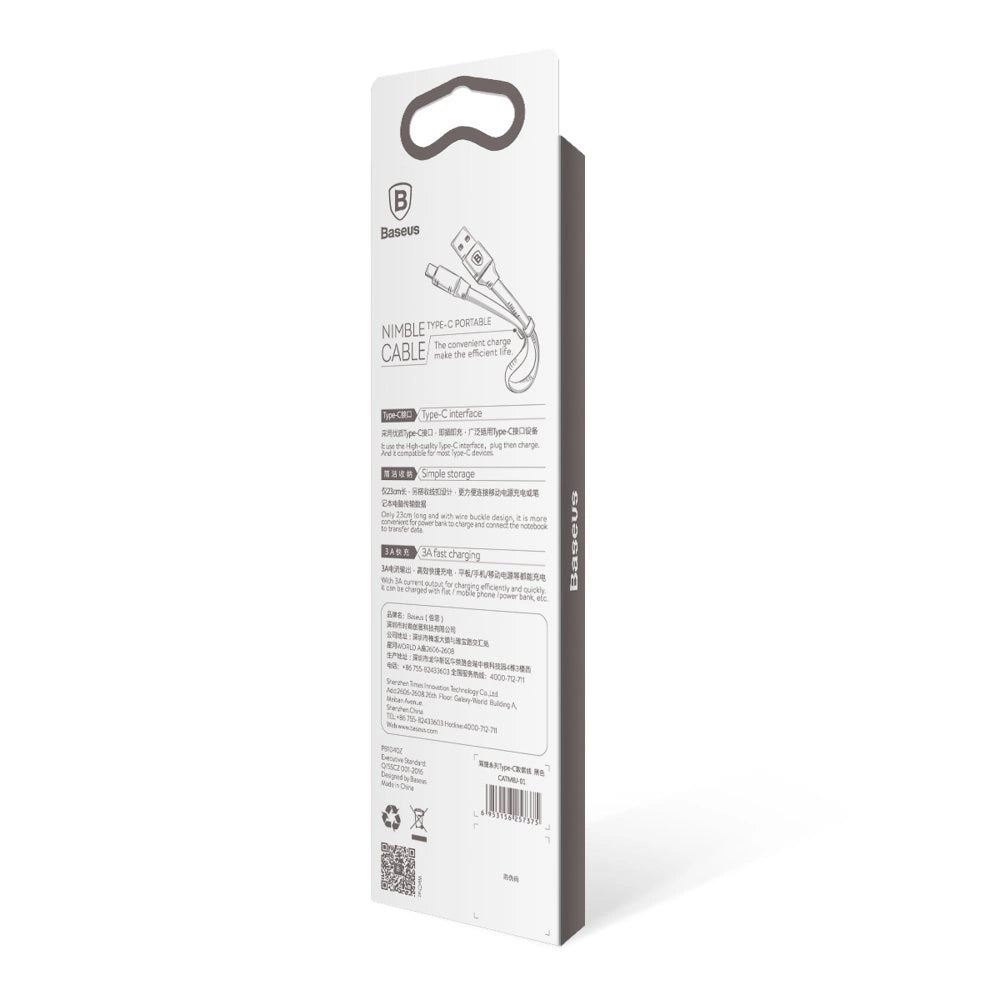 Baseus Nimble flat cable USB / USB-C cable with holder 2A 0.23M black (CATMBJ-01)_15