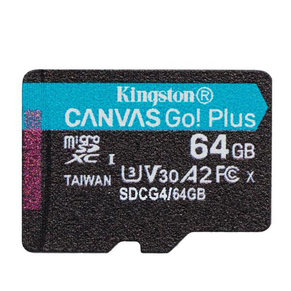 Kingston Technology 64GB microSDXC Canvas Go Plus Gen4 200R A2 U3 Paquete individual sin ADP_1