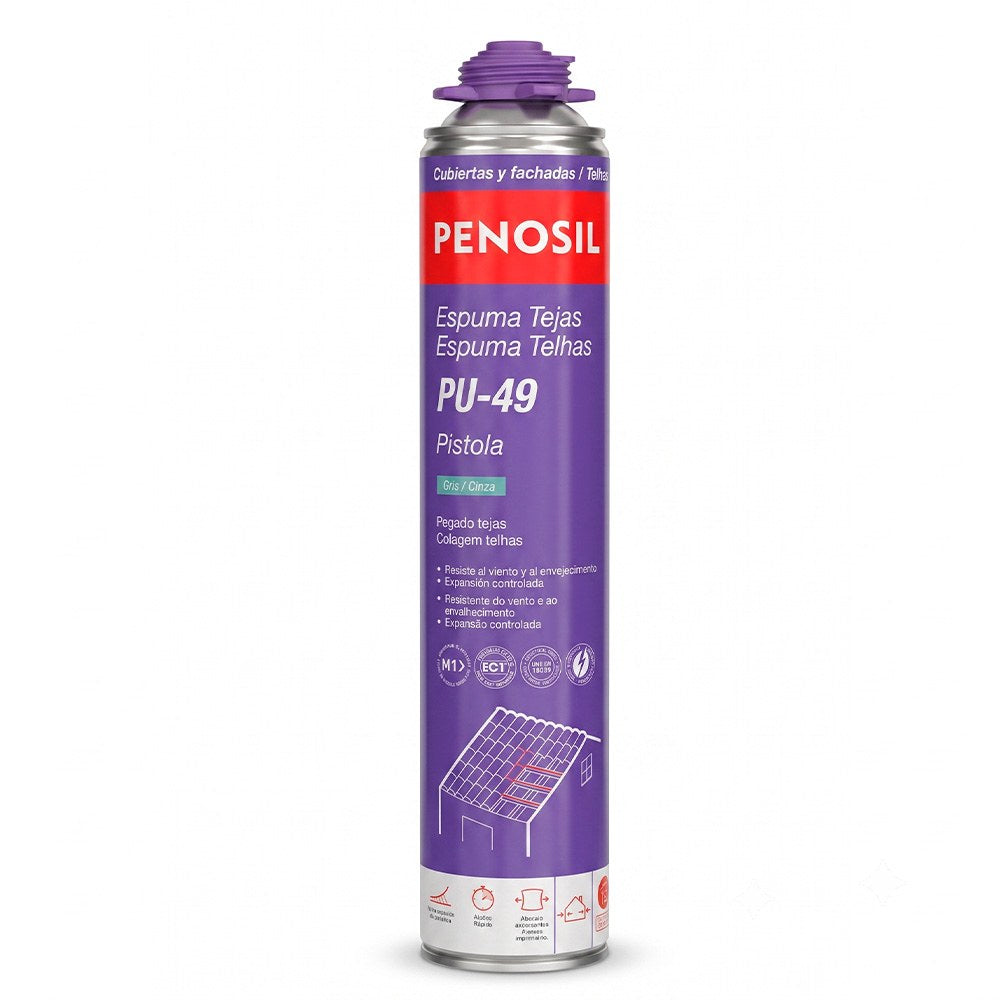 Espuma de poliuretano, colagem de telhas, pu-49 pistola, cinzento, 750 ml_0