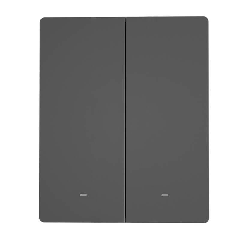 Smart WiFi wall switch SONOFF M5-2C-80 (2-channel, for frame, graphite)_2