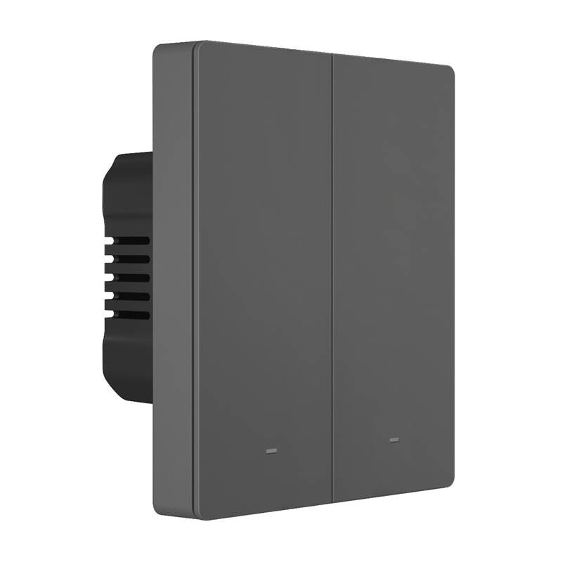 Smart WiFi wall switch SONOFF M5-2C-80 (2-channel, for frame, graphite)_4
