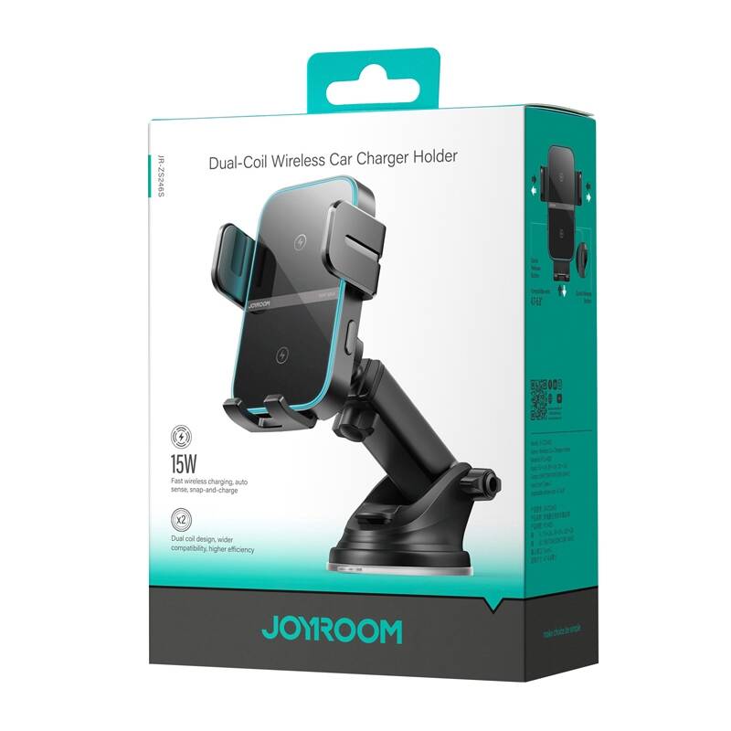 Joyroom JR-ZS246 S inductive charger holder for dashboard - black_3
