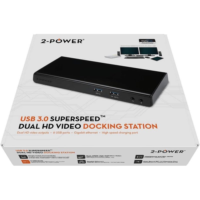 Docking USB 3.0 2-Power DOC0101A/ 1xHDMI/ / 1xDVI/ 6xUSB/ 1xRJ45/ 2xAudio