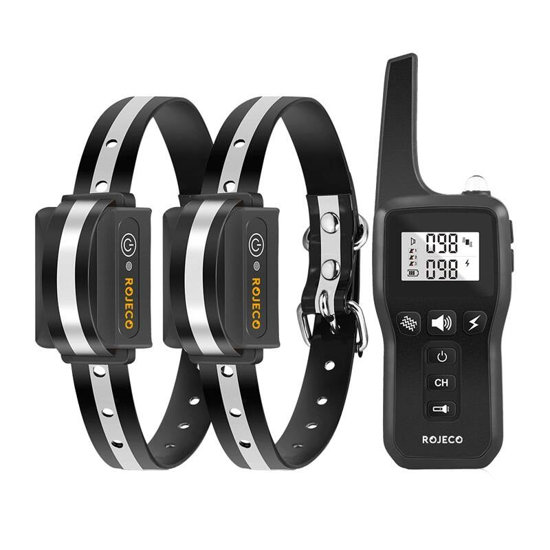 Rojeco PD529 1000m Dog Training Collar with 2 Collars (black)_0