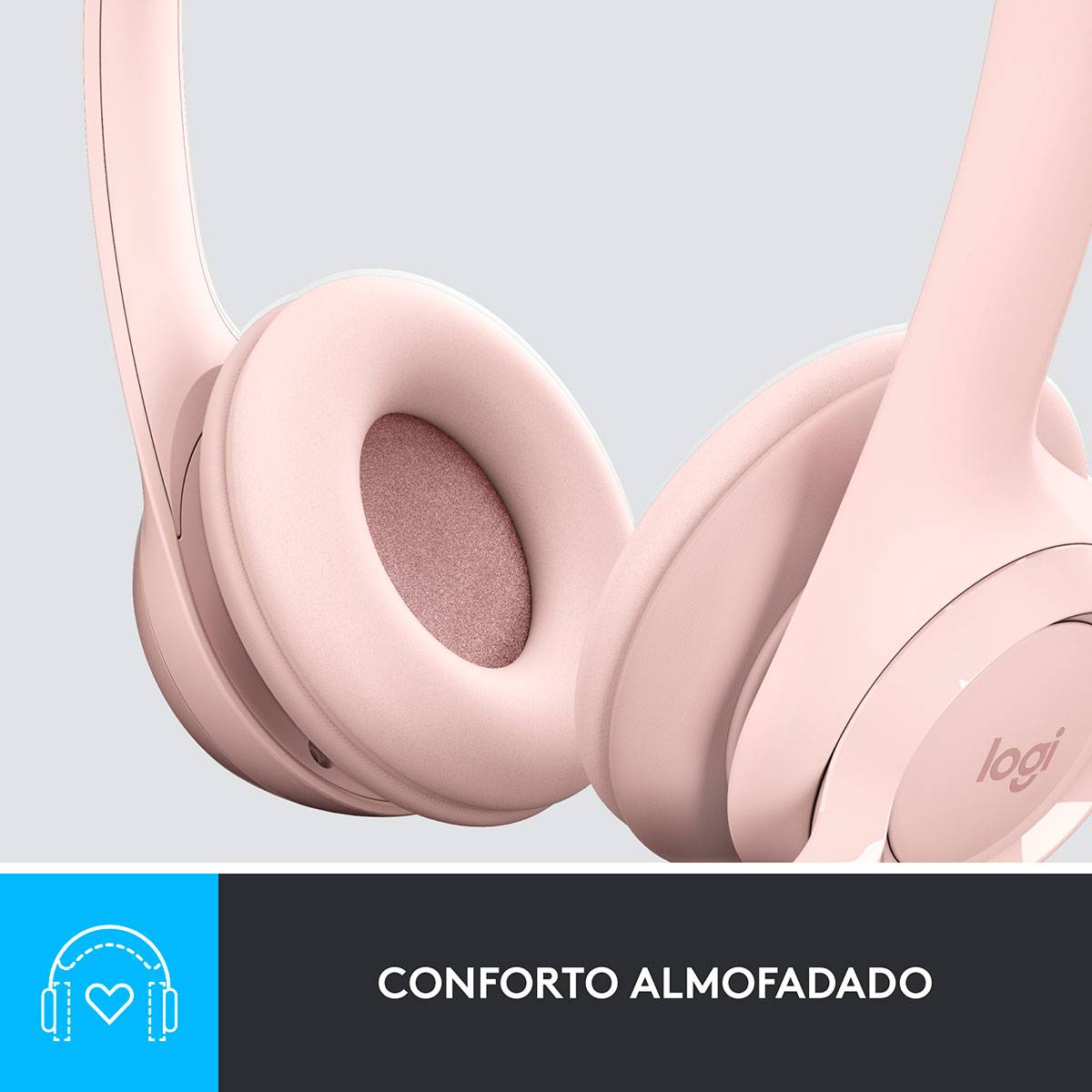 Headset Logitech H390 USB Rosa