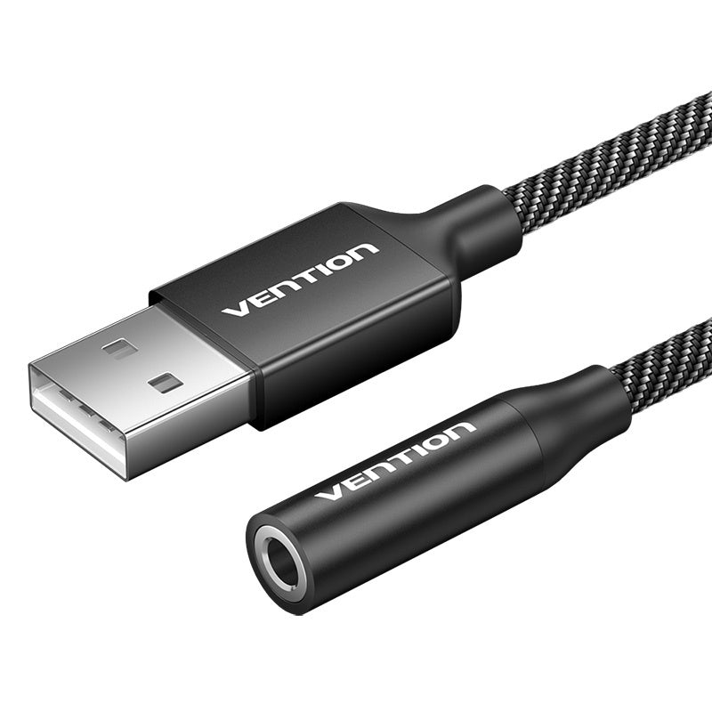 Single-port USB external sound card Vention Gome 1m (black)_1
