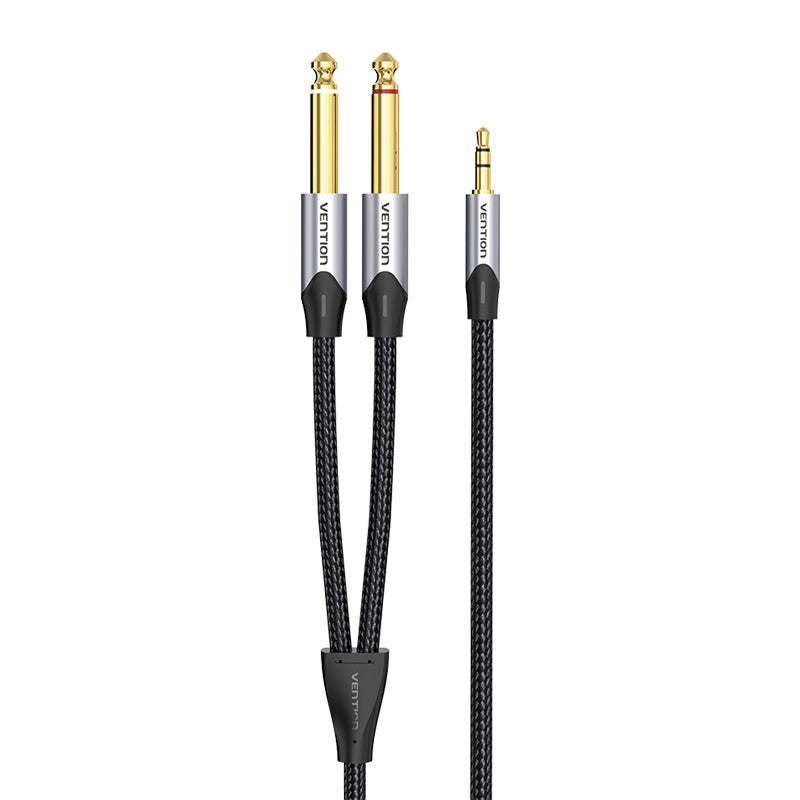 Audio cable mini jack 3.5mm to 2x jack 6.35mm male Vention BARHK 8m_1