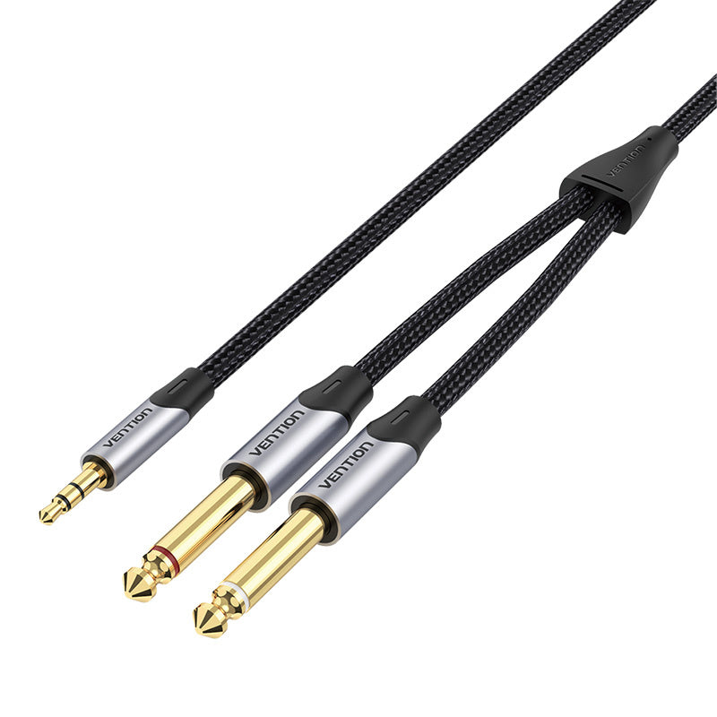 Audio cable mini jack 3.5mm to 2x jack 6.35mm male Vention BARHK 8m_2