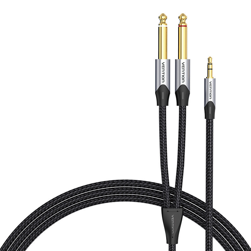Audio cable mini jack 3.5mm to 2x jack 6.35mm male Vention BARHL 10m_0