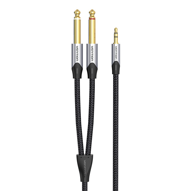 Audio cable mini jack 3.5mm to 2x jack 6.35mm male Vention BARHL 10m_1