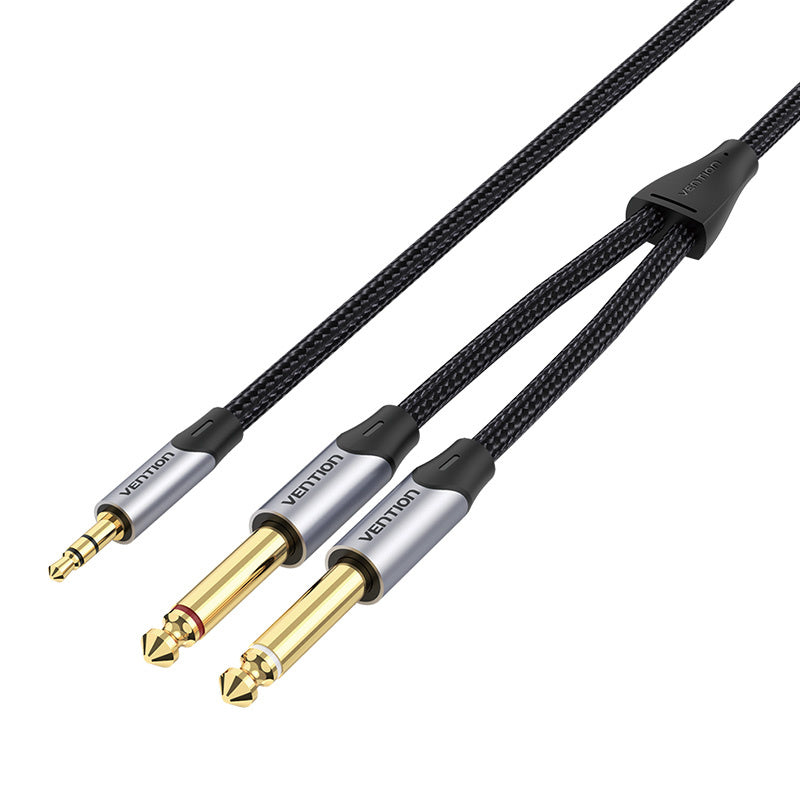 Audio cable mini jack 3.5mm to 2x jack 6.35mm male Vention BARHL 10m_2