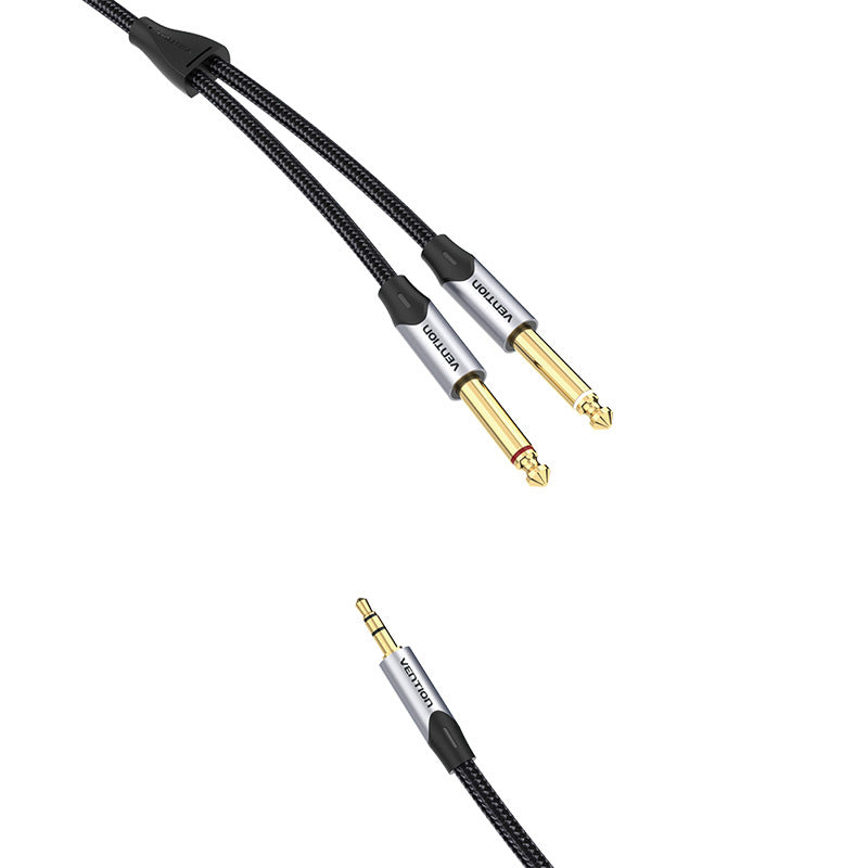 Audio cable mini jack 3.5mm to 2x jack 6.35mm male Vention BARHL 10m_3
