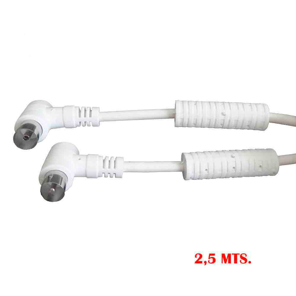 Extensão de tv-vÃdeo angular com filtro 9,5mm - 2,5m branco_0