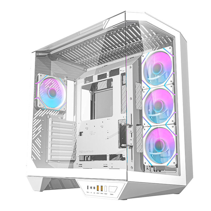 Darkflash DY470 computer case (white) + 4 fans + GPU bracket_0