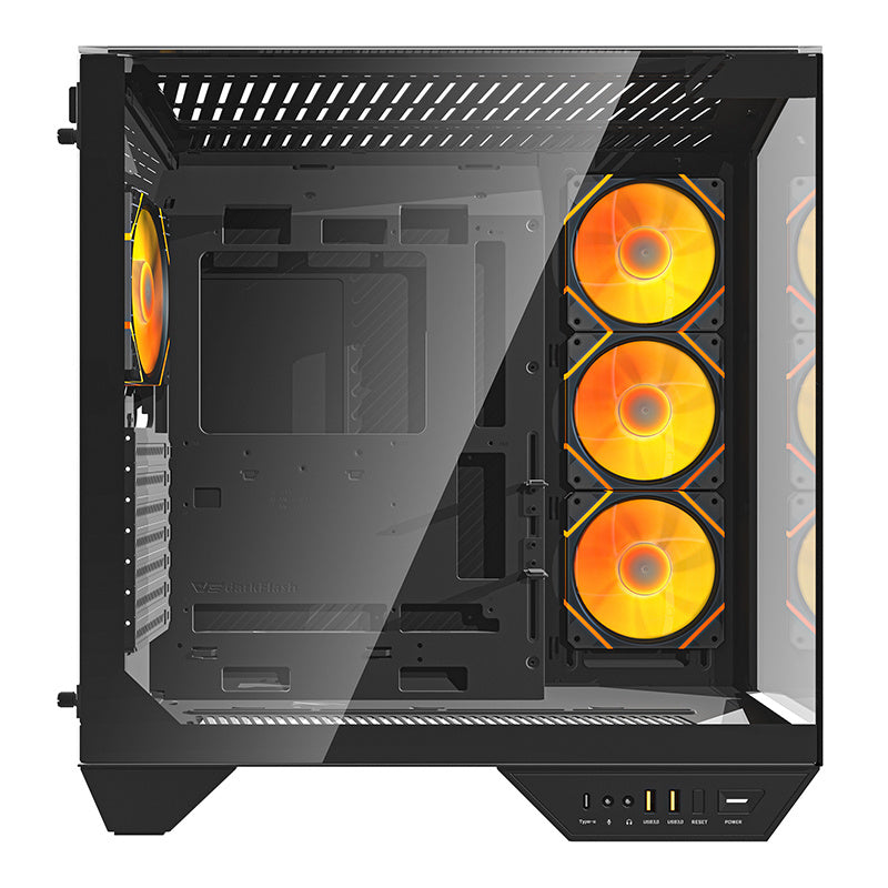 Darkflash DY470 computer case (black) + 4 fans + GPU bracket_1