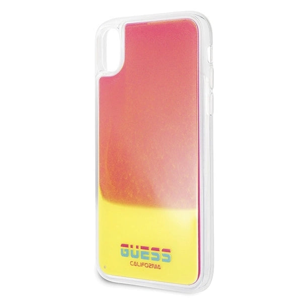 Guess GUHCPXGLCPI iPhone X/Xs różowy /pink hard case California Glow in the dark_2