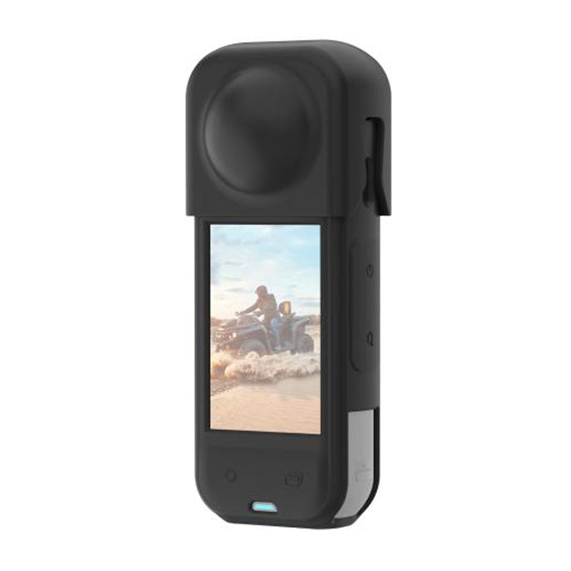 PULUZ silicone protective case with lens cover for Insta360 X5 (black)_0