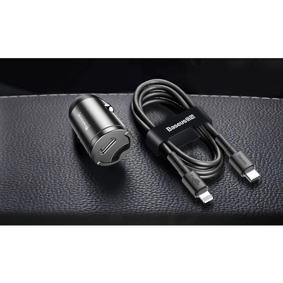 Baseus Tiny Star Mini Quick Charge Car Charger USB Port 30W Grey_30