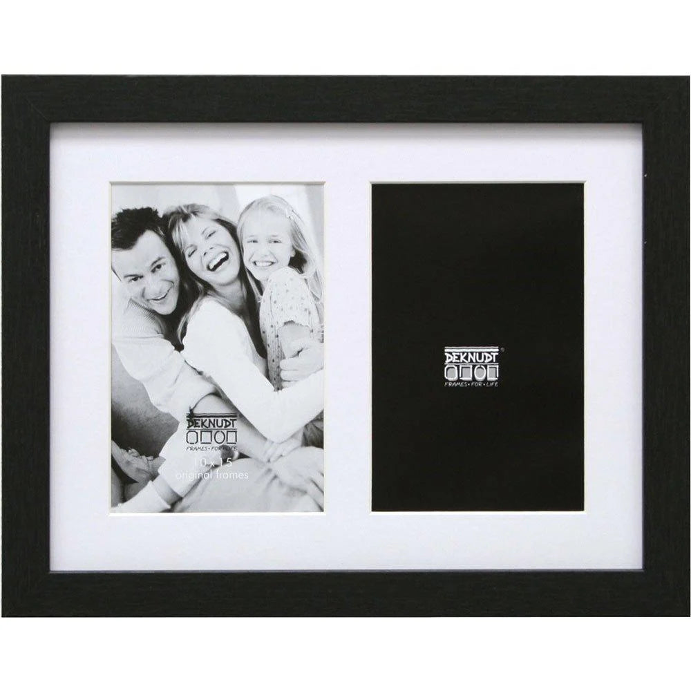 Moldura Deknudt S66KA2 2x13x18 em Madeira Preta c/ Passepartout