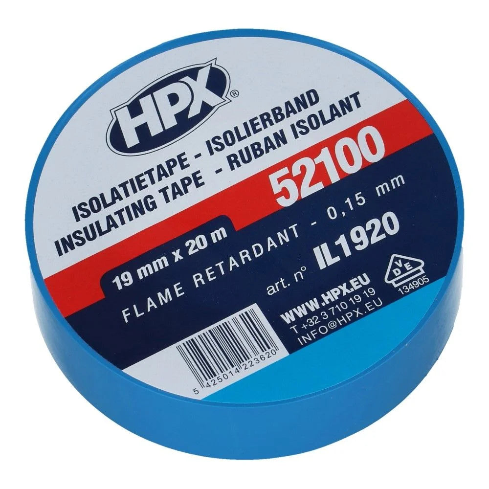 Fita isolante de PVC azul 19 mm x 20 mcertificada VDE