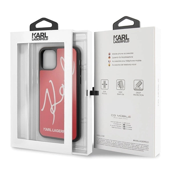 Karl Lagerfeld KLHCN65DLKSRE iPhone 11 Pro Max czerwony/red hard case Signature Glitter_6