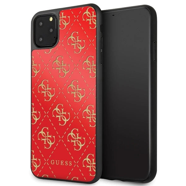 Guess GUHCN654GGPRE iPhone 11 Pro Max red/red hard case 4G Double Layer Glitter_0