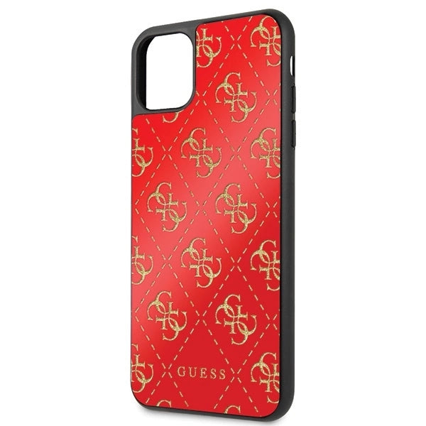 Guess GUHCN654GGPRE iPhone 11 Pro Max red/red hard case 4G Double Layer Glitter_2