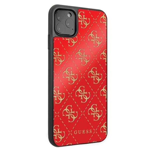 Guess GUHCN654GGPRE iPhone 11 Pro Max red/red hard case 4G Double Layer Glitter_4