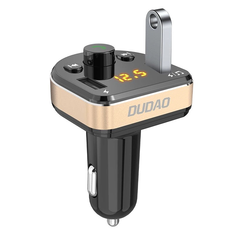 Dudao Bluetooth FM transmitter car charger MP3 3.1 A 2x USB black (R2Pro black)_0
