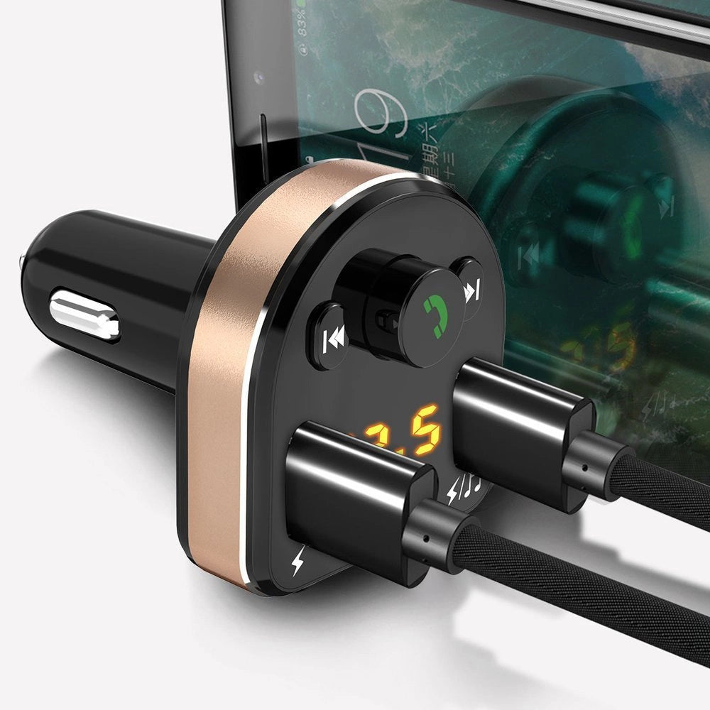 Dudao Bluetooth FM transmitter car charger MP3 3.1 A 2x USB black (R2Pro black)_3
