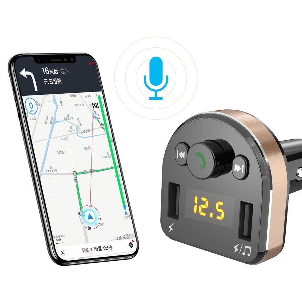 Dudao Bluetooth FM transmitter car charger MP3 3.1 A 2x USB black (R2Pro black)_6