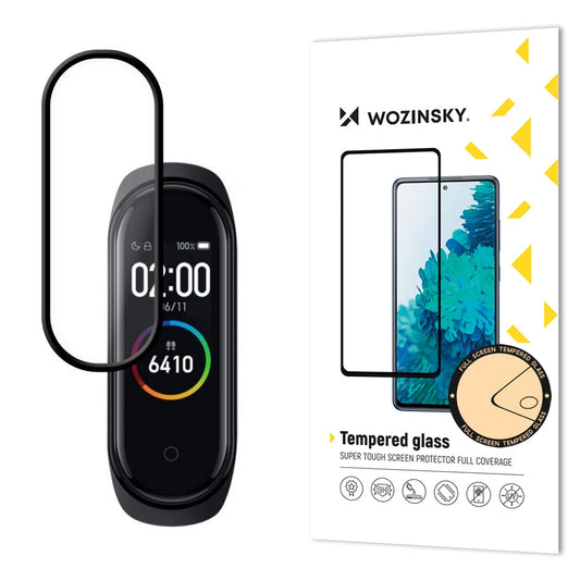 Wozinsky super wytrzymałe szkło folia szklana Full Glue na cały ekran z ramką Case Friendly Xiaomi Mi Band 4 / Mi Band 3 przezroczysty_0