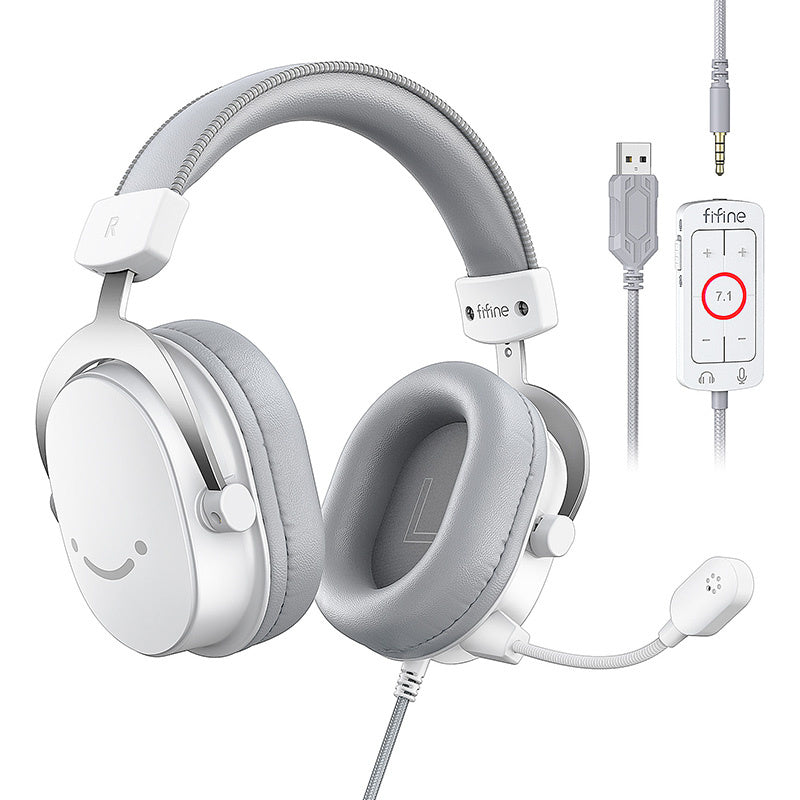 Fifine H9W gaming headphones (white)_2