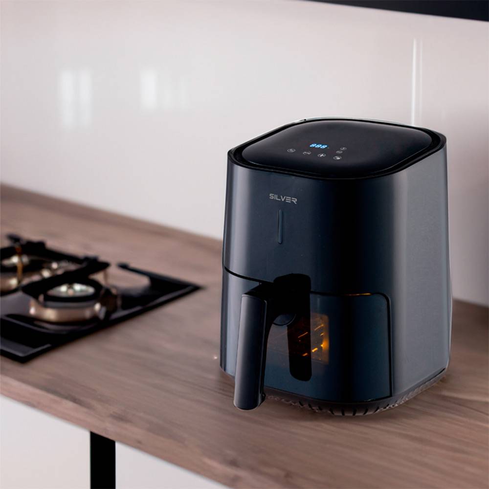 Fritadeira Air Fryer (Sem Óleo) Silver Praga P390ATL 4L 1200W Preta