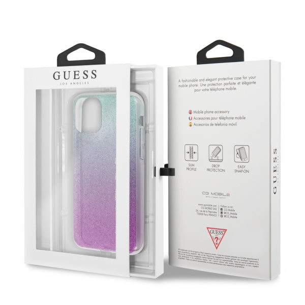 Guess GUHCN58PCUGLPBL iPhone 11 Pro rose blue/pink blue hard case Glitter Gradient_6