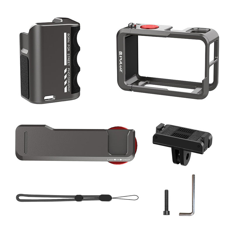 Metal protective case with Puluz handle for DJI Osmo Action 5 Pro / Action 4 / Action 3_2