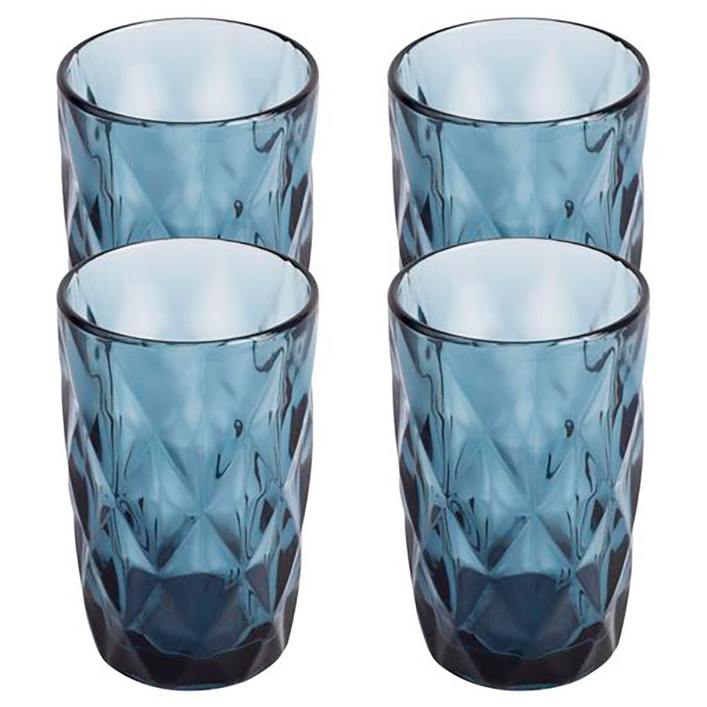 Copo de vidro com relevo modelo aqua, 350 ml, 4 un_0