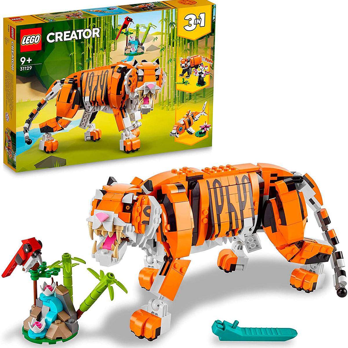 LEGO Creator 3-in-1: Tigre Majestoso | Idades 9+ | 755 Peças | Item 31129