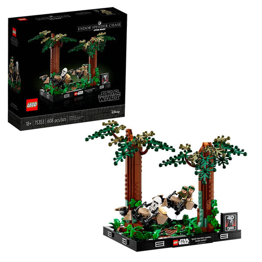 LEGO Star Wars: Diorama da Perseguição de Speeder de Endoor | Idades 18+ | 608 Peças | Item 75353