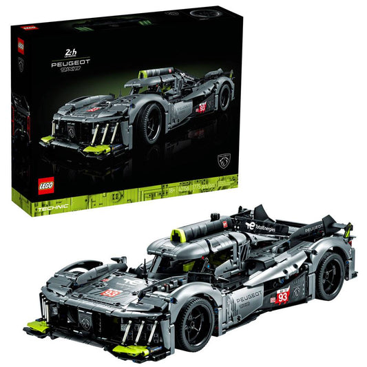 LEGO Technic: PEUGEOT 9X8 24H Le Mans Hybrid Hypercar | Idades 18+ | 1775 Peças | Item 42156
