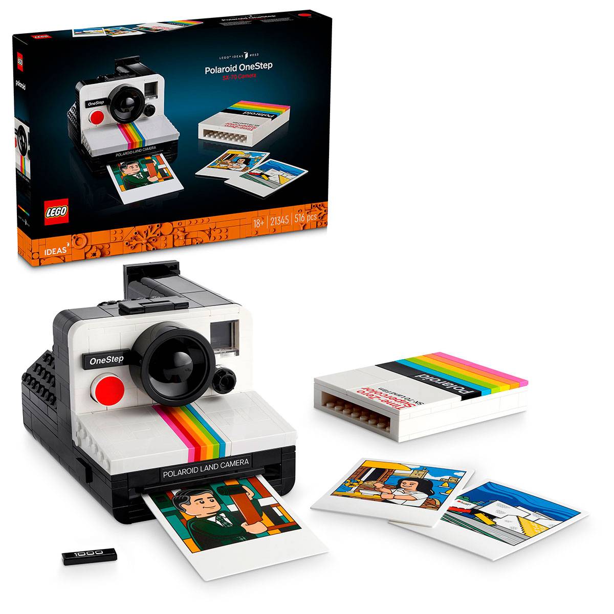 LEGO Ideas: Câmara Polaroid OneStep SX-70 | Idades 18+ | 516 Peças | Item 21345